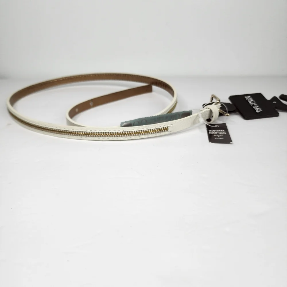 MICHAEL KORS White Leather Belt NWT.